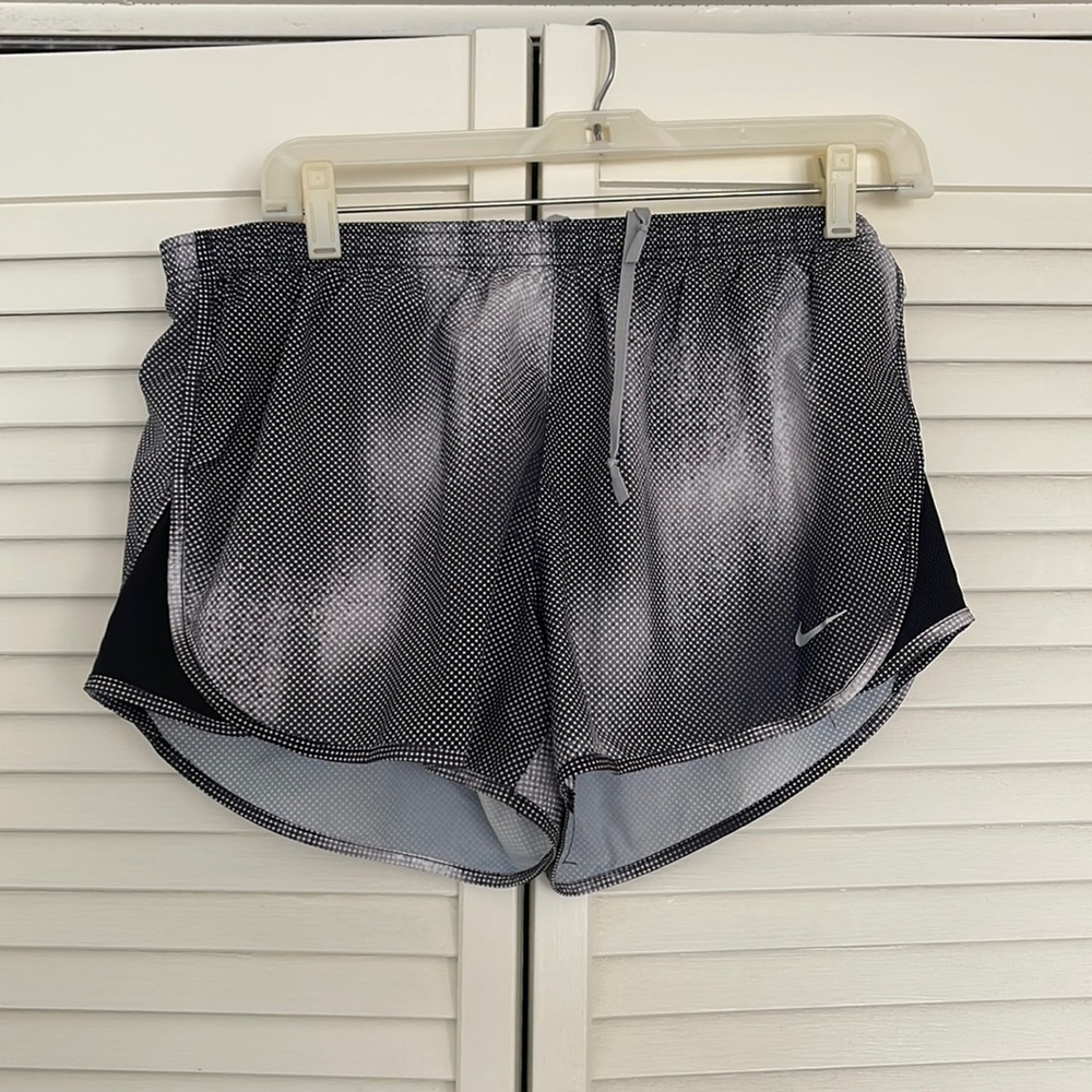 Nike black and white athletic shorts